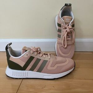 Adidas Pink and Green Sneakers